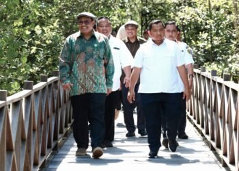 Bupati PPU Dampingi Kunjungan Setditjen PDASRH ke Ekowisata Mangrove Kampung Baru