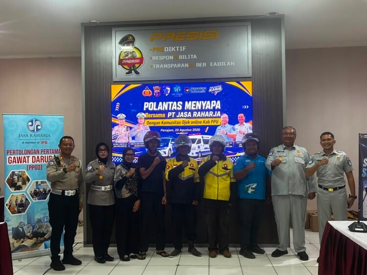 Perkuat Budaya Keselamatan, Polantas PPU Gandeng Jasa Raharja dan Komunitas Ojol